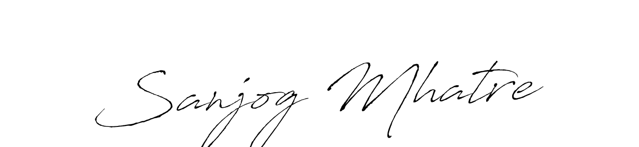How to make Sanjog Mhatre name signature. Use Antro_Vectra style for creating short signs online. This is the latest handwritten sign. Sanjog Mhatre signature style 6 images and pictures png