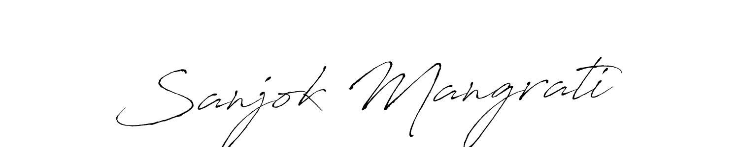 Make a short Sanjok Mangrati signature style. Manage your documents anywhere anytime using Antro_Vectra. Create and add eSignatures, submit forms, share and send files easily. Sanjok Mangrati signature style 6 images and pictures png