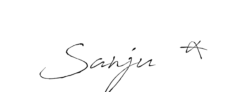 Use a signature maker to create a handwritten signature online. With this signature software, you can design (Antro_Vectra) your own signature for name Sanju  *. Sanju  * signature style 6 images and pictures png