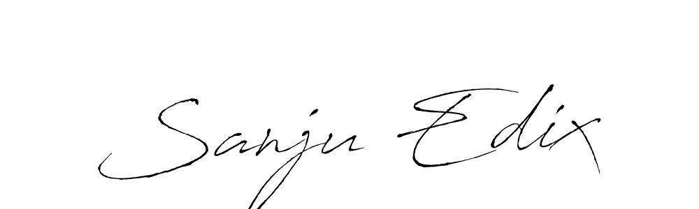 This is the best signature style for the Sanju Edix name. Also you like these signature font (Antro_Vectra). Mix name signature. Sanju Edix signature style 6 images and pictures png