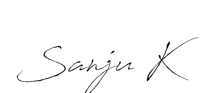 You should practise on your own different ways (Antro_Vectra) to write your name (Sanju K) in signature. don't let someone else do it for you. Sanju K signature style 6 images and pictures png