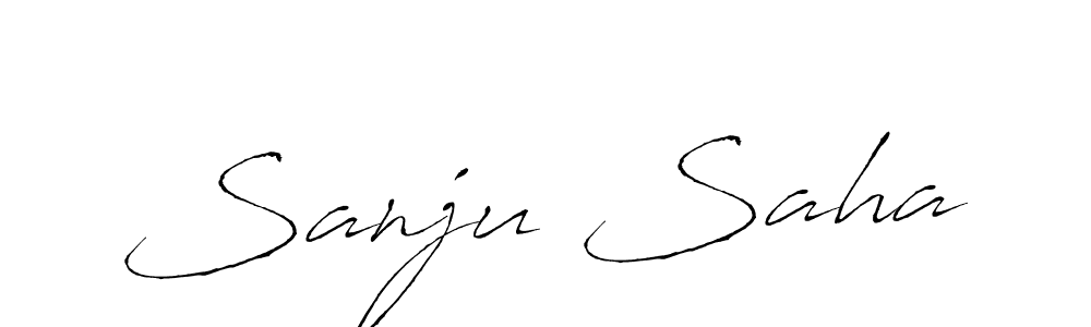 How to make Sanju Saha signature? Antro_Vectra is a professional autograph style. Create handwritten signature for Sanju Saha name. Sanju Saha signature style 6 images and pictures png