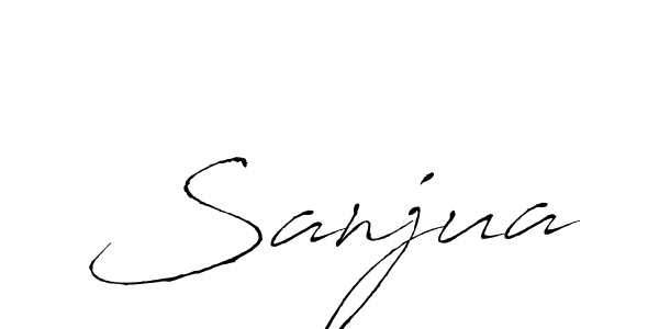 Use a signature maker to create a handwritten signature online. With this signature software, you can design (Antro_Vectra) your own signature for name Sanjua. Sanjua signature style 6 images and pictures png