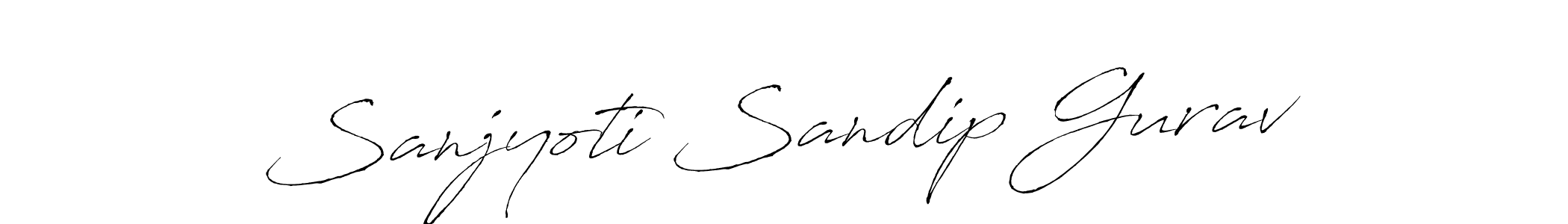 This is the best signature style for the Sanjyoti Sandip Gurav name. Also you like these signature font (Antro_Vectra). Mix name signature. Sanjyoti Sandip Gurav signature style 6 images and pictures png