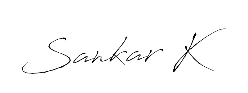 The best way (Antro_Vectra) to make a short signature is to pick only two or three words in your name. The name Sankar K include a total of six letters. For converting this name. Sankar K signature style 6 images and pictures png