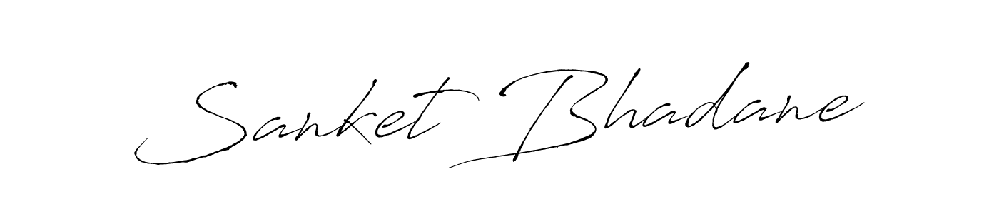 How to make Sanket Bhadane name signature. Use Antro_Vectra style for creating short signs online. This is the latest handwritten sign. Sanket Bhadane signature style 6 images and pictures png