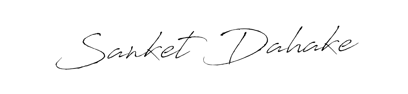 How to make Sanket Dahake name signature. Use Antro_Vectra style for creating short signs online. This is the latest handwritten sign. Sanket Dahake signature style 6 images and pictures png