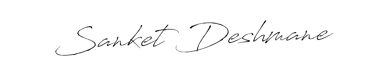 How to make Sanket Deshmane name signature. Use Antro_Vectra style for creating short signs online. This is the latest handwritten sign. Sanket Deshmane signature style 6 images and pictures png