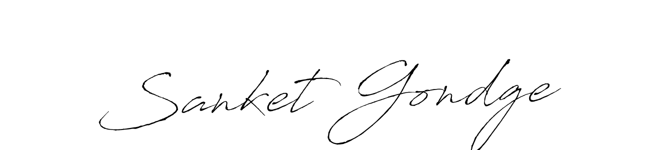 How to make Sanket Gondge name signature. Use Antro_Vectra style for creating short signs online. This is the latest handwritten sign. Sanket Gondge signature style 6 images and pictures png