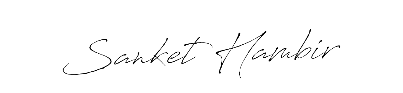 The best way (Antro_Vectra) to make a short signature is to pick only two or three words in your name. The name Sanket Hambir include a total of six letters. For converting this name. Sanket Hambir signature style 6 images and pictures png
