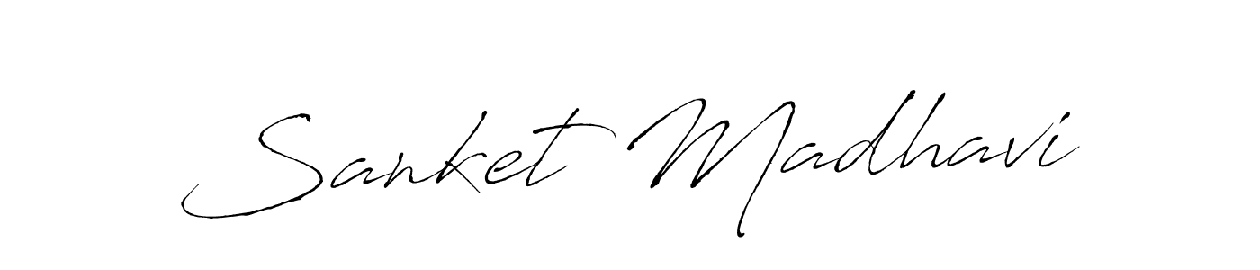Sanket Madhavi stylish signature style. Best Handwritten Sign (Antro_Vectra) for my name. Handwritten Signature Collection Ideas for my name Sanket Madhavi. Sanket Madhavi signature style 6 images and pictures png