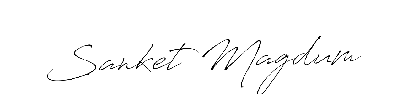 Make a beautiful signature design for name Sanket Magdum. With this signature (Antro_Vectra) style, you can create a handwritten signature for free. Sanket Magdum signature style 6 images and pictures png