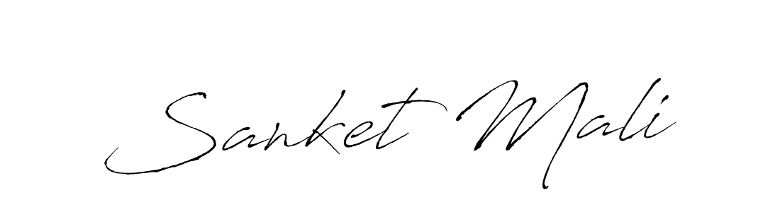 How to make Sanket Mali name signature. Use Antro_Vectra style for creating short signs online. This is the latest handwritten sign. Sanket Mali signature style 6 images and pictures png