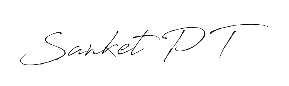 How to make Sanket P T signature? Antro_Vectra is a professional autograph style. Create handwritten signature for Sanket P T name. Sanket P T signature style 6 images and pictures png