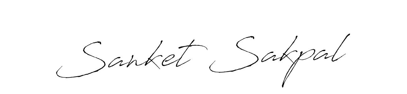 How to make Sanket Sakpal name signature. Use Antro_Vectra style for creating short signs online. This is the latest handwritten sign. Sanket Sakpal signature style 6 images and pictures png