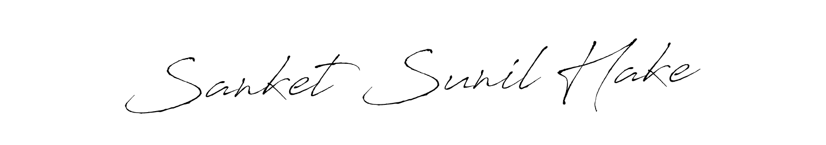 Sanket Sunil Hake stylish signature style. Best Handwritten Sign (Antro_Vectra) for my name. Handwritten Signature Collection Ideas for my name Sanket Sunil Hake. Sanket Sunil Hake signature style 6 images and pictures png