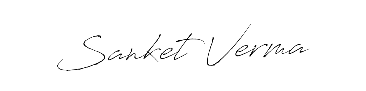 How to make Sanket Verma name signature. Use Antro_Vectra style for creating short signs online. This is the latest handwritten sign. Sanket Verma signature style 6 images and pictures png