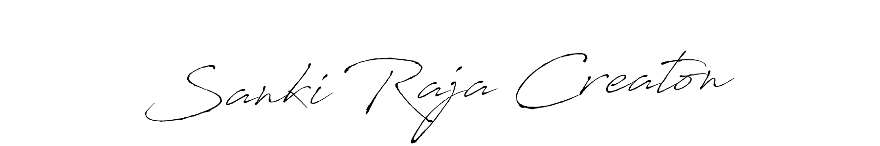 How to make Sanki Raja Creaton name signature. Use Antro_Vectra style for creating short signs online. This is the latest handwritten sign. Sanki Raja Creaton signature style 6 images and pictures png