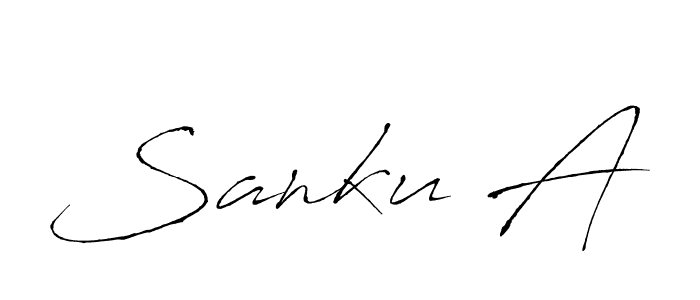 The best way (Antro_Vectra) to make a short signature is to pick only two or three words in your name. The name Sanku A include a total of six letters. For converting this name. Sanku A signature style 6 images and pictures png