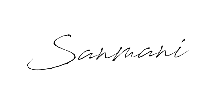 Make a beautiful signature design for name Sanmani. With this signature (Antro_Vectra) style, you can create a handwritten signature for free. Sanmani signature style 6 images and pictures png