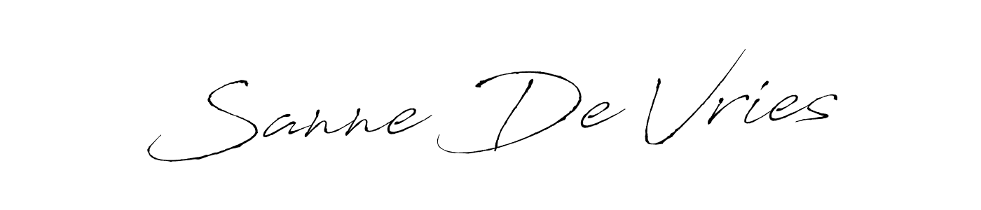 How to make Sanne De Vries name signature. Use Antro_Vectra style for creating short signs online. This is the latest handwritten sign. Sanne De Vries signature style 6 images and pictures png