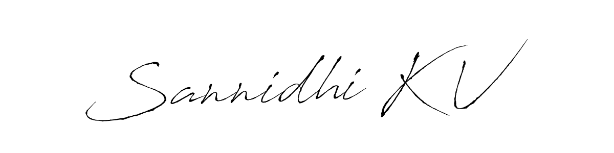 How to make Sannidhi K V signature? Antro_Vectra is a professional autograph style. Create handwritten signature for Sannidhi K V name. Sannidhi K V signature style 6 images and pictures png