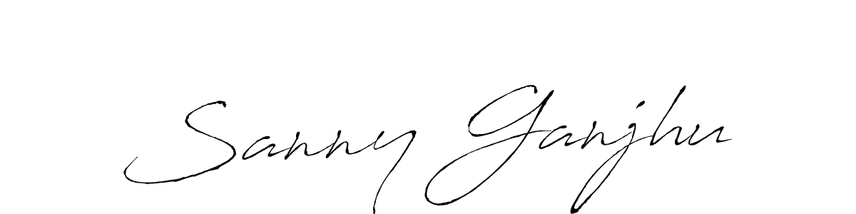 How to make Sanny Ganjhu name signature. Use Antro_Vectra style for creating short signs online. This is the latest handwritten sign. Sanny Ganjhu signature style 6 images and pictures png