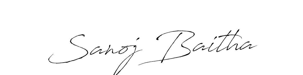 How to make Sanoj Baitha signature? Antro_Vectra is a professional autograph style. Create handwritten signature for Sanoj Baitha name. Sanoj Baitha signature style 6 images and pictures png
