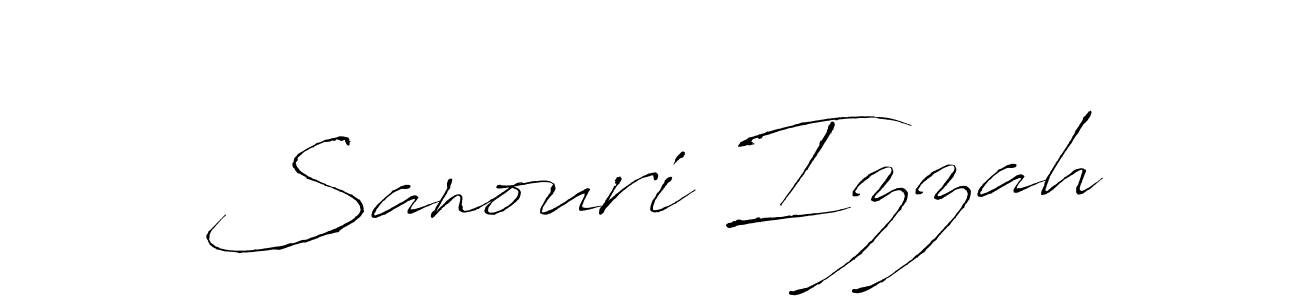 Antro_Vectra is a professional signature style that is perfect for those who want to add a touch of class to their signature. It is also a great choice for those who want to make their signature more unique. Get Sanouri Izzah name to fancy signature for free. Sanouri Izzah signature style 6 images and pictures png