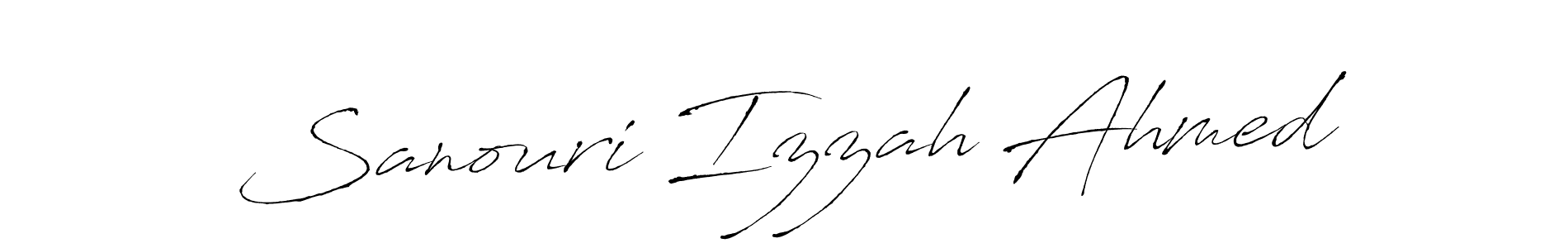 Create a beautiful signature design for name Sanouri Izzah Ahmed. With this signature (Antro_Vectra) fonts, you can make a handwritten signature for free. Sanouri Izzah Ahmed signature style 6 images and pictures png