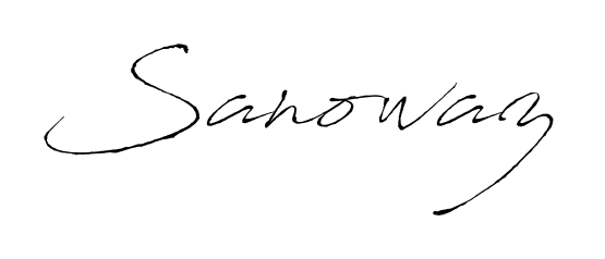 Looking for an artistic signature for Sanowaz? The Antro_Vectra calligraphy style gives a sophisticated flow suitable for business cards and emails. Sanowaz signature style 6 images and pictures png
