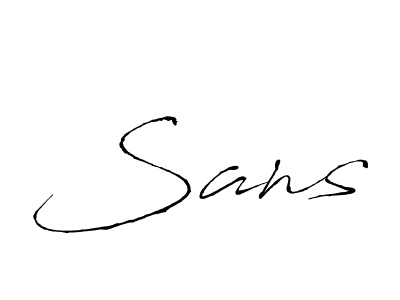 You should practise on your own different ways (Antro_Vectra) to write your name (Sans) in signature. don't let someone else do it for you. Sans signature style 6 images and pictures png