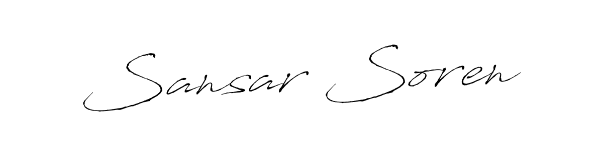 Make a beautiful signature design for name Sansar Soren. With this signature (Antro_Vectra) style, you can create a handwritten signature for free. Sansar Soren signature style 6 images and pictures png