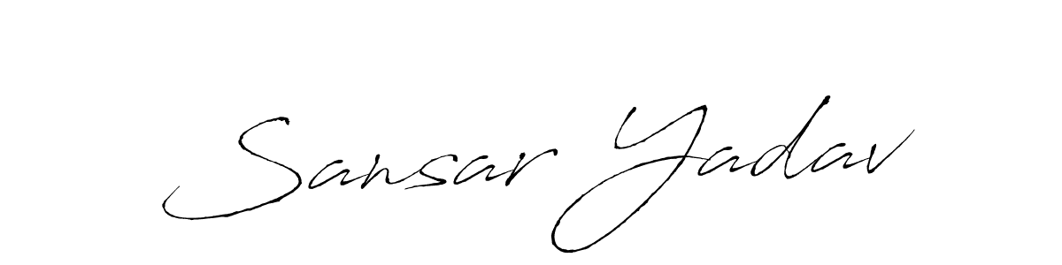 The best way (Antro_Vectra) to make a short signature is to pick only two or three words in your name. The name Sansar Yadav include a total of six letters. For converting this name. Sansar Yadav signature style 6 images and pictures png