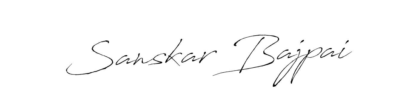 How to make Sanskar Bajpai name signature. Use Antro_Vectra style for creating short signs online. This is the latest handwritten sign. Sanskar Bajpai signature style 6 images and pictures png