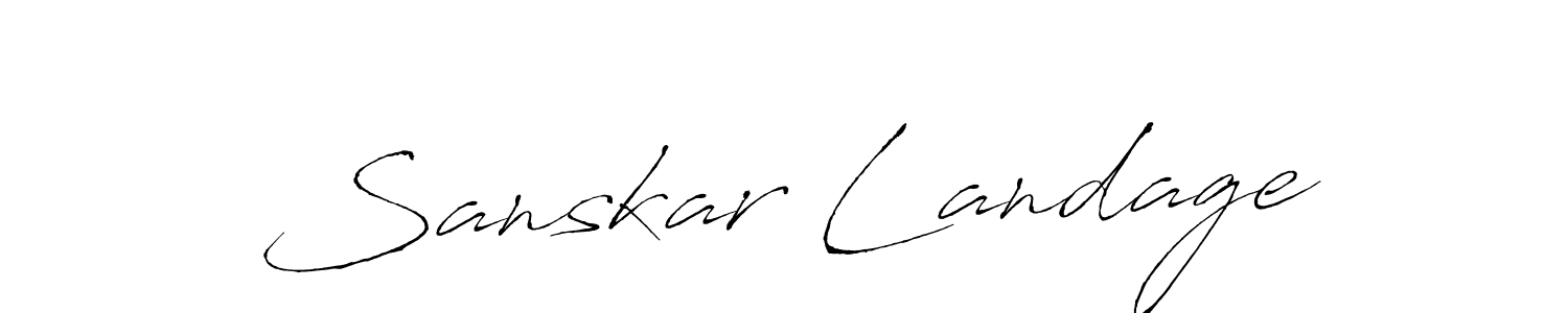 Sanskar Landage stylish signature style. Best Handwritten Sign (Antro_Vectra) for my name. Handwritten Signature Collection Ideas for my name Sanskar Landage. Sanskar Landage signature style 6 images and pictures png