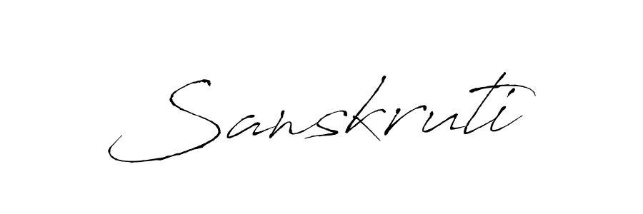 How to make Sanskruti name signature. Use Antro_Vectra style for creating short signs online. This is the latest handwritten sign. Sanskruti signature style 6 images and pictures png