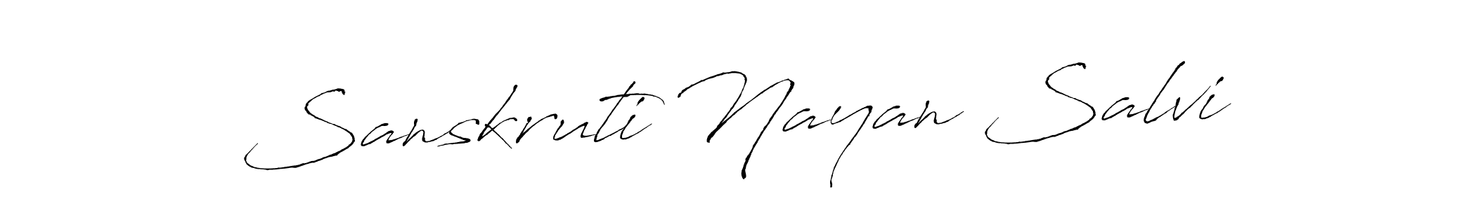 Antro_Vectra is a professional signature style that is perfect for those who want to add a touch of class to their signature. It is also a great choice for those who want to make their signature more unique. Get Sanskruti Nayan Salvi name to fancy signature for free. Sanskruti Nayan Salvi signature style 6 images and pictures png