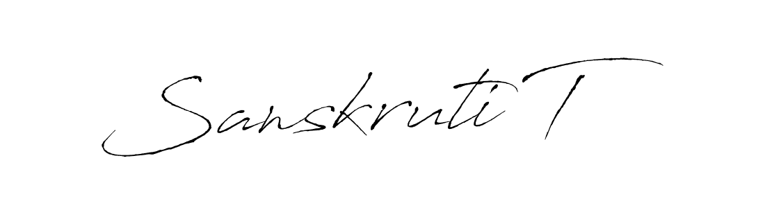 Design your own signature with our free online signature maker. With this signature software, you can create a handwritten (Antro_Vectra) signature for name Sanskruti T. Sanskruti T signature style 6 images and pictures png