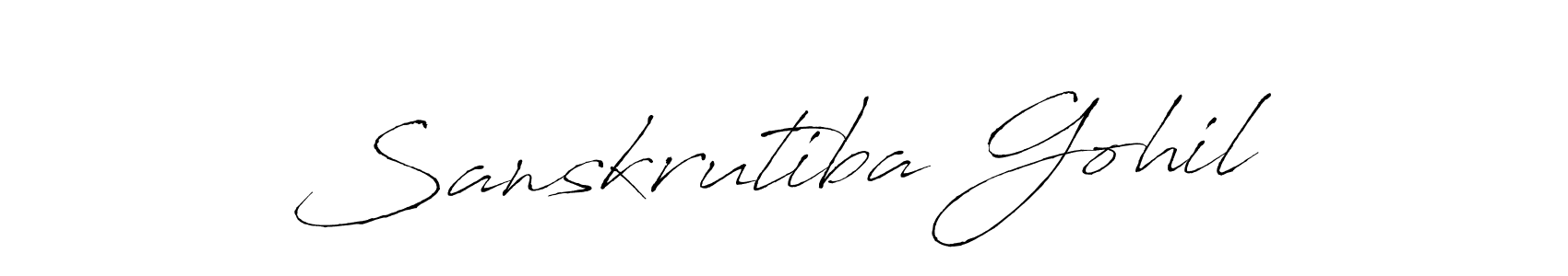 Design your own signature with our free online signature maker. With this signature software, you can create a handwritten (Antro_Vectra) signature for name Sanskrutiba Gohil. Sanskrutiba Gohil signature style 6 images and pictures png