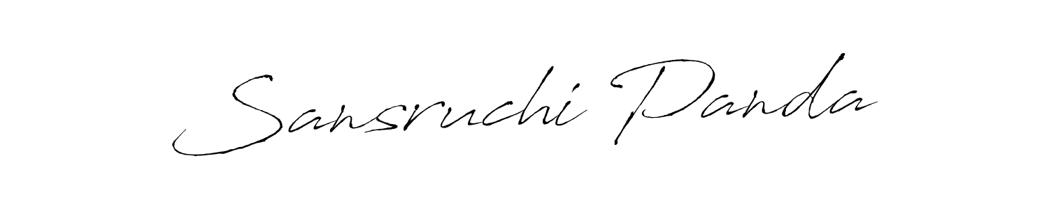 How to make Sansruchi Panda name signature. Use Antro_Vectra style for creating short signs online. This is the latest handwritten sign. Sansruchi Panda signature style 6 images and pictures png