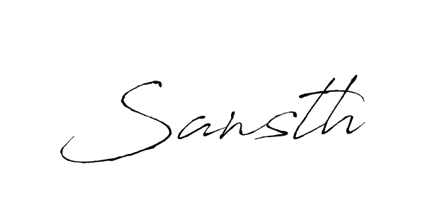 Make a beautiful signature design for name Sansth. With this signature (Antro_Vectra) style, you can create a handwritten signature for free. Sansth signature style 6 images and pictures png