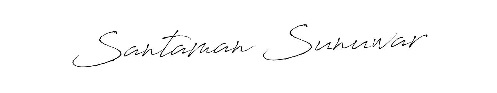Antro_Vectra is a professional signature style that is perfect for those who want to add a touch of class to their signature. It is also a great choice for those who want to make their signature more unique. Get Santaman Sunuwar name to fancy signature for free. Santaman Sunuwar signature style 6 images and pictures png