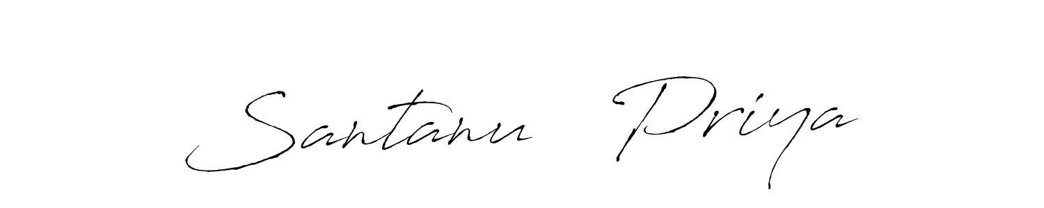 Santanu   Priya stylish signature style. Best Handwritten Sign (Antro_Vectra) for my name. Handwritten Signature Collection Ideas for my name Santanu   Priya. Santanu   Priya signature style 6 images and pictures png
