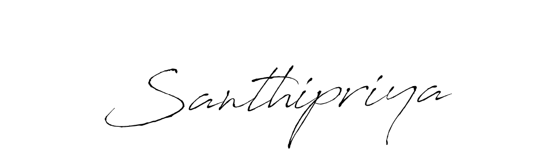 How to make Santhipriya name signature. Use Antro_Vectra style for creating short signs online. This is the latest handwritten sign. Santhipriya signature style 6 images and pictures png