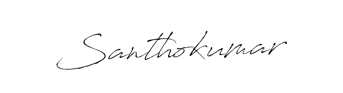 Use a signature maker to create a handwritten signature online. With this signature software, you can design (Antro_Vectra) your own signature for name Santhokumar. Santhokumar signature style 6 images and pictures png