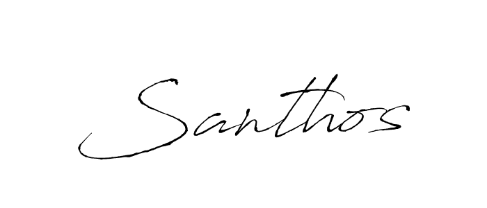 Make a beautiful signature design for name Santhos. With this signature (Antro_Vectra) style, you can create a handwritten signature for free. Santhos signature style 6 images and pictures png