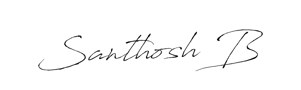 Santhosh B stylish signature style. Best Handwritten Sign (Antro_Vectra) for my name. Handwritten Signature Collection Ideas for my name Santhosh B. Santhosh B signature style 6 images and pictures png