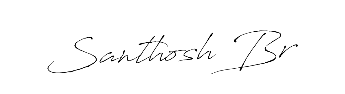 How to make Santhosh Br name signature. Use Antro_Vectra style for creating short signs online. This is the latest handwritten sign. Santhosh Br signature style 6 images and pictures png