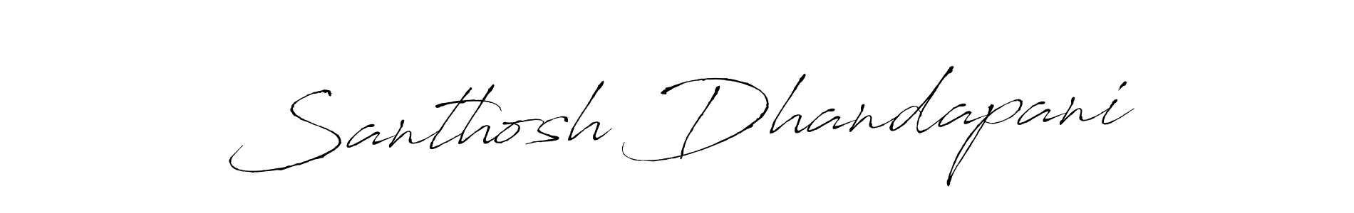 How to make Santhosh Dhandapani name signature. Use Antro_Vectra style for creating short signs online. This is the latest handwritten sign. Santhosh Dhandapani signature style 6 images and pictures png